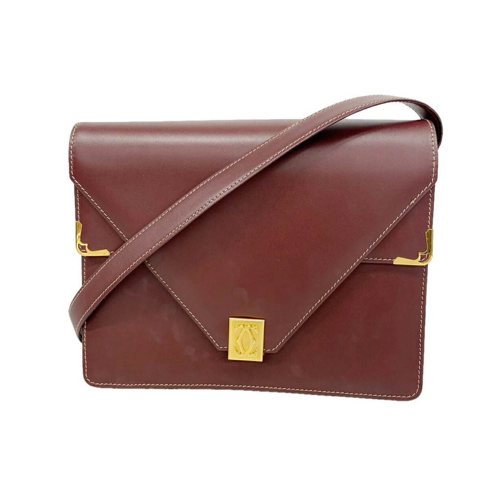 Cartier Must Shoulder Bag, Leather, Bordeaux, Women's